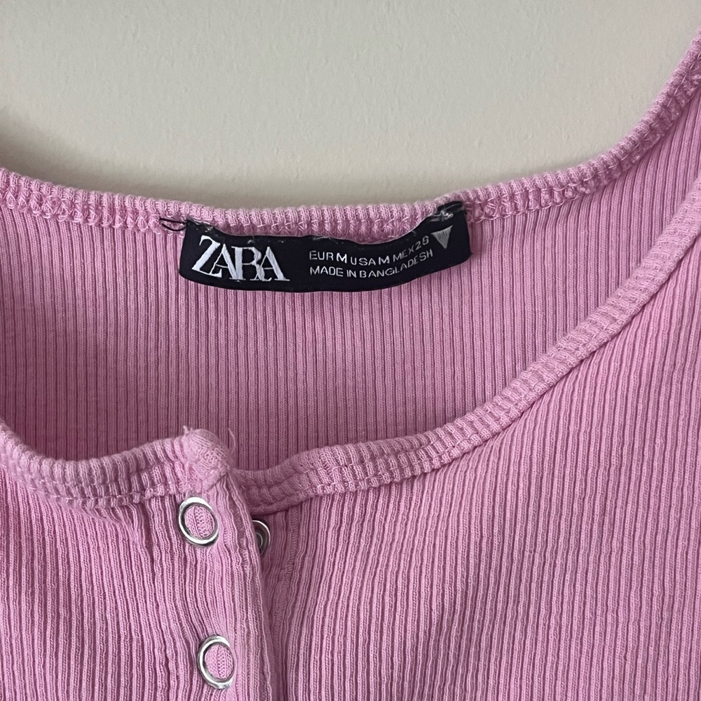 Zara Pink Ribbed Tank Top - Picture 2 of 7